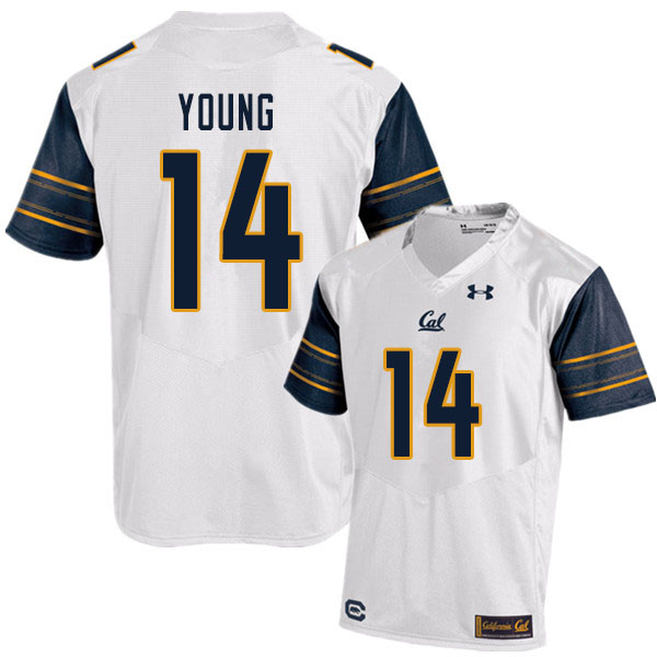 Men #14 Monroe Young Cal Bears UA College Football Jerseys Sale-White - Click Image to Close